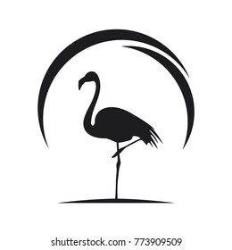 Vector illustration of  flamingo bird icon