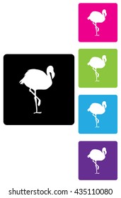 vector illustration of flamingo birds silhouettes