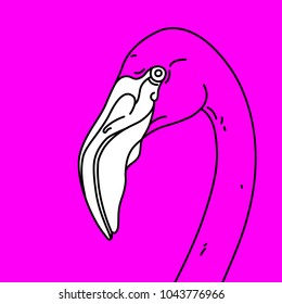 Vector illustration of flamingo. Design for phone case, poster, t-shirt and pins