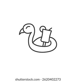 vector illustration of a flamingo float with glass 