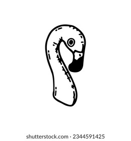 vector illustration of a flamingo head