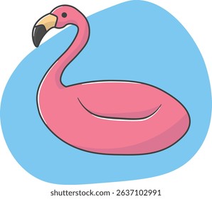Vector illustration of flamingo lifebuoy 