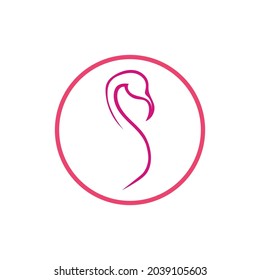 Vector Illustration of a Flamingo. Flamingo logo. Flamingo illustration idea for logo, symbol, emblem. Pink flamingo cycle logo vector