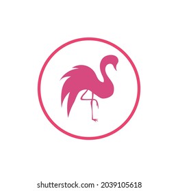 Vector Illustration of a Flamingo. Flamingo logo. Flamingo illustration idea for logo, symbol, emblem. Pink flamingo cycle logo vector
