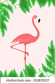 a vector illustration of a flamingo; perfect for cards and posters