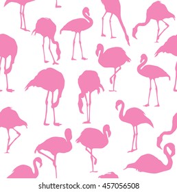 vector illustration of flamingo seamless background