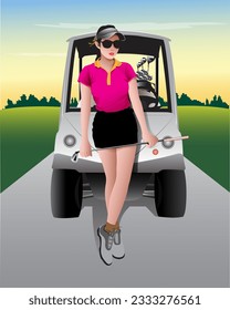 Vector illustration of a flannel attire of a female golfer.