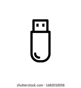 Vector illustration, flash disk icon. Line design template