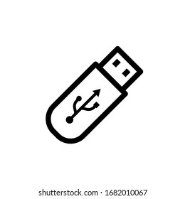 Vektorillustration-Illustration, Flash-Disk-Symbol. Liniendesign-Vorlage