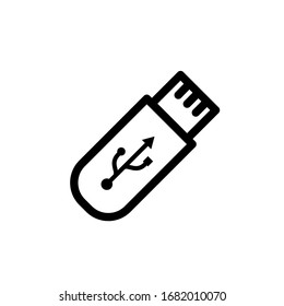 Vector illustration, flash disk icon. Line design template