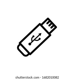 Vector illustration, flash disk icon. Line design template
