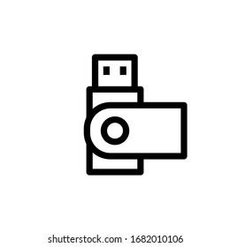 Vector illustration, flash disk icon. Line design template