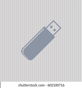 Ilustración vectorial del icono vector Flash Drive en gris.
