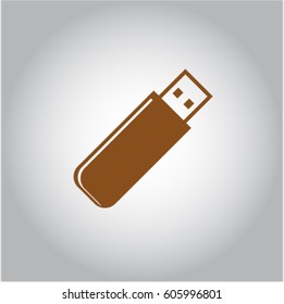 Ilustración vectorial del icono de la unidad flash en Brown
