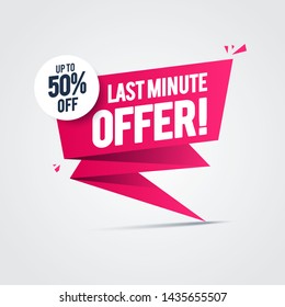 Vector Illustration Flash Sale Last Minute Offers 50% Off Shop Now Advertisement Label