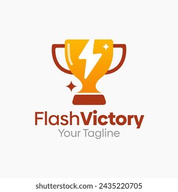 Vector Illustration for Flash Victory Logo: A Design Template Merging Concepts of a Trophy and Flash Lightning Shape