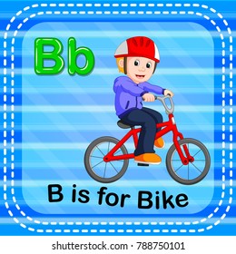 vector illustration of Flashcard letter B is for bike