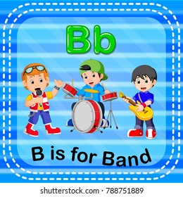 vector illustration of Flashcard letter B is for band