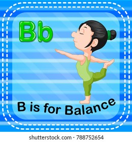 vector illustration of Flashcard letter B is for balance