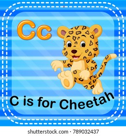 Vector Illustration Flashcard Letter C Cheetah: vector de stock (libre