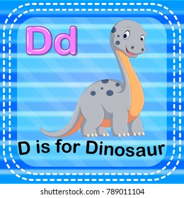 vector illustration of Flashcard letter D is for dinosaur
