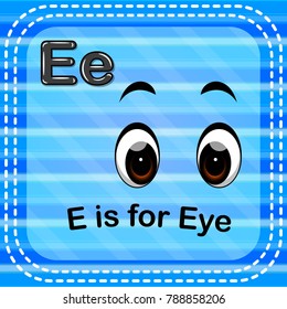 vector illustration of Flashcard letter E is for eye