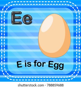 vector illustration of Flashcard letter E is for egg