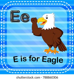 vector illustration of Flashcard letter E is for eagle