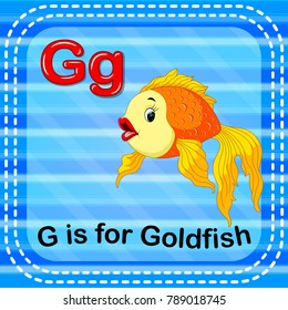 Vector Illustration Flashcard Letter G Goldfish Stock Vector (Royalty ...