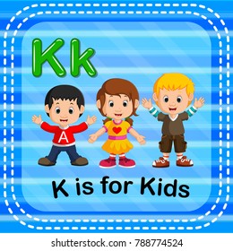 vector illustration of Flashcard letter K is for kids