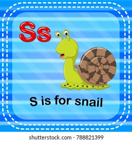 vector illustration of Flashcard letter S is for snail