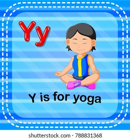 vector illustration of Flashcard letter Y is for yoga