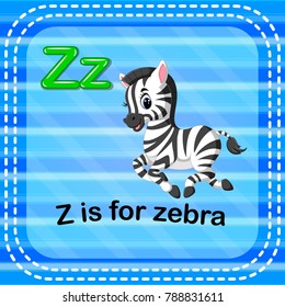 vector illustration of Flashcard letter Z is for zebra