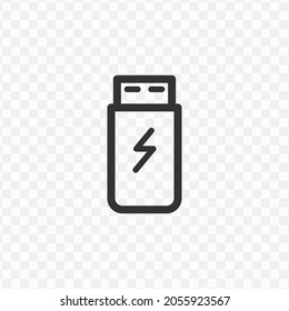 Vector illustration of flashdisk icon in dark color and transparent background(png).