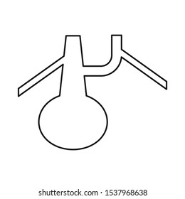 Vector illustration of flask and beaker icon. Graphic of flask and lab Stock symbol for web.