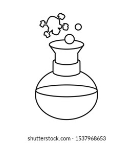 Vector illustration of flask and chemical sign. Web element of flask and liquid vector icon for Stock.