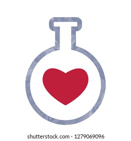 vector illustration of flask and heart for romantic prints and love formula concept 
