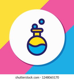 Vector illustration of flask icon colored line. Beautiful entertainment element also can be used as test tube icon element.