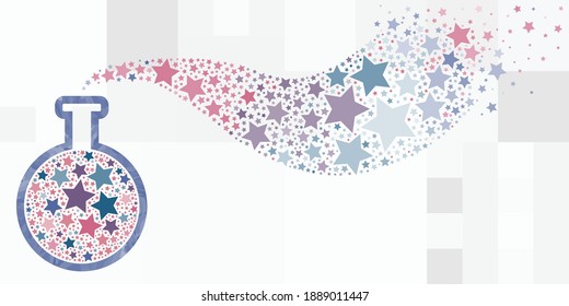 vector illustration of flask with stars for magic potions and festive cocktails