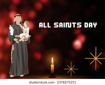 Vector illustration for Flat all souls day. Suitable for greeting card, poster and banner.