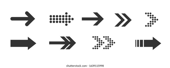 Vector illustration of flat arrows with isolated on white background. Collections for web design, interface and more.