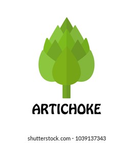 Vector Illustration Flat artichoke isolated on white background , Raw materials fresh vegetable