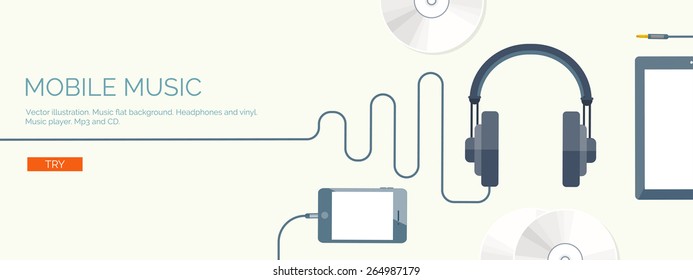 Vector illustration. Flat background. Music.production. Show business. Mp3 and compact disk. Voice recording. Singind and karaoke. Audio store.