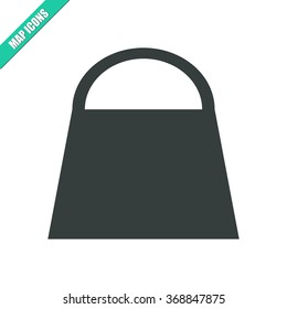 Vector illustration flat bag icon. Could be used as menu button, user interface element template, badge, sign, symbol, company logo