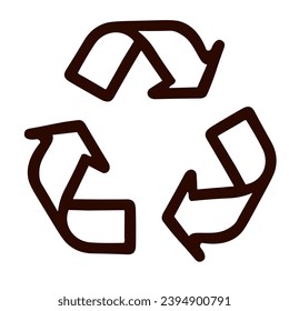 vector illustration in flat black and white style symbol of eco recycling and public environment conservation