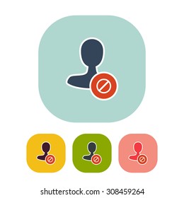 Vector illustration of flat block user action and web interface icon . Could be used as menu button, user interface element, badge, sign, symbol, company logo, mobile application element