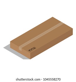 Vector illustration of a flat box. Cardboard box. Flat cardboard box for packing. 