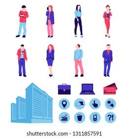 Vector illustration of a Flat Business concept of people at work