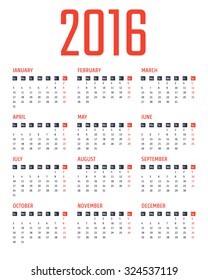 Vector Illustration of flat calendar for Design, Website, Background, Banner. Minimalism Template for your company brand Calender