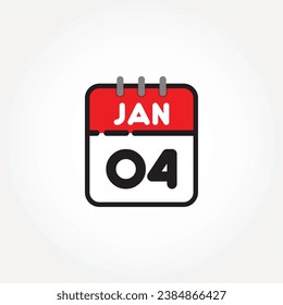 Icono vectorial de calendario plano. Calendario simple con enero de 2004